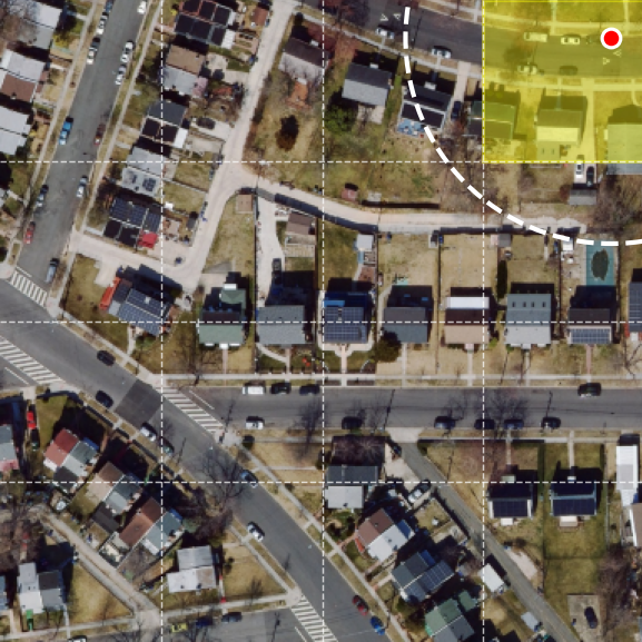 Terminal satellite localization cell at zoom level 4